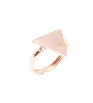 925 Ayar Gümüş Minik Üçgen Yüzük, Pembe (Rose)