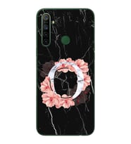 Mermer Çiçekli Harf Tasarım Süper Şeffaf Silikon Telefon Kılıfı Oppo Realmi 5i O