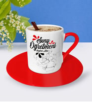 BK Gift Kişiye Özel Sınıf Öğretmeni Kırmızı Türk Kahvesi Fincanı