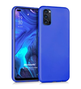 Microsonic Matte Silicone Oppo Reno 4 Kılıf Mavi