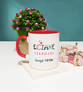 Eczane Teknikeri Kupa Bardak Kırmızı