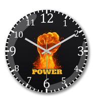 Power Duvar Saati Bombeli Gercek Cam