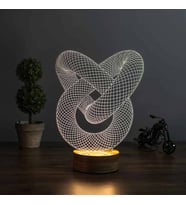 Aşk Sarmalı Hediye Led Lamba Ahşap Taban 7 Farklı Işık Renkli (Sarı)
