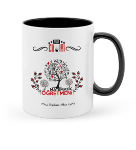 BK Gift Kişiye Özel Yılın En İyi Matematik Öğretmeni Siyah Kupa Bardak