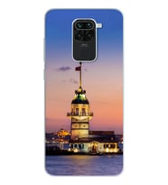 Kız Kulesi Tasarımlı Süper Şeffaf Silikon Telefon Kılıfı Xiomai Redmi Note 9