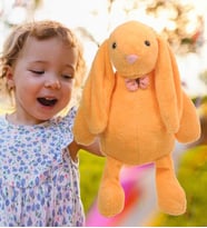 HEDİYELİ- Uyku Arkadaşım Uzun Kulak Bunny Peluş Tavşan 65 cm (Turuncu)