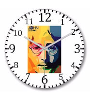 John Lennon Duvar Saati Bombeli Gercek Cam