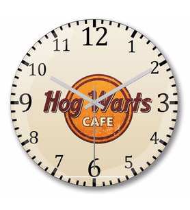Harry Potter Hogwarts Cafe Duvar Saati Bombeli Gercek Cam