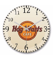 Harry Potter Hogwarts Cafe Duvar Saati Bombeli Gercek Cam