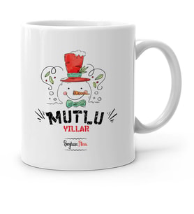 BK Gift Kişiye Özel Mutlu Yıllar Beyaz Kupa Bardak  1