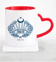 BK Gift Kişiye Özel Mesleki Zabıta Kırmızı Kalpli Kupa Bardak