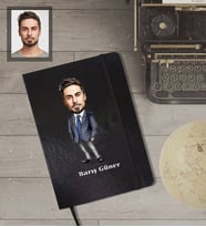 Kişiye Özel Öğretmen Karikatürlü Siyah Defter Bay-7