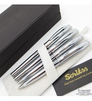 Scrikss 39 4'lü Set Parlak Krom  Dolma Kalem + Roller Kalem + Tükenmez Kalem + Versatil Kalem Seti  Scrikss Oscar  İsme Özel Kalem  Hediyelik Kalem