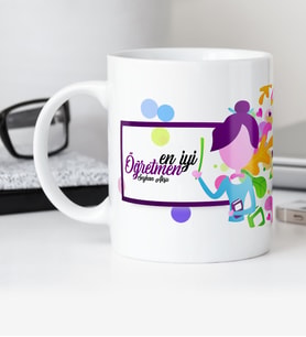 BK Gift Kişiye Özel En İyi Öğretmen Beyaz Kupa Bardak  2