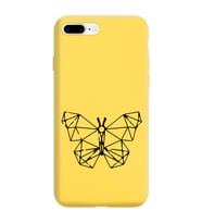 Iphone 8 Plus Çizgi Tasarımlı Sarı Lansman Telefon Kılıfı