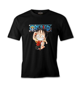 One Piece - Luffy Run Siyah Erkek Tshirt