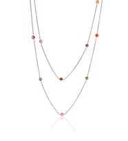 Söğütlü Silver Gümüş rose renkli  zirkon taşlı kolye