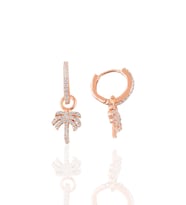 Söğütlü Silver Gümüş rosepalmiye modeli taşlı halka küpe