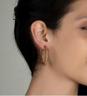 Gümüş Zirkon Taşlı Abiye Günlük Stil Tasarım Küpe (Rose)