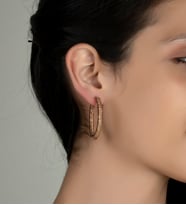 Gümüş Zirkon Taşlı Abiye Günlük Stil Tasarım Küpe (Rose)