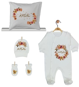 Pia Baby Gl 1929-04 İsme Özel Yastık Tulum Set