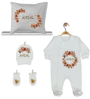 Pia Baby Gl 1929-04 İsme Özel Yastık Tulum Set