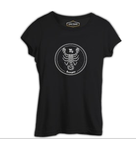 Burç - Scorpio M Siyah Kadın Tshirt