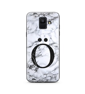 Samsung A6 (2018) Beyaz Mermer Harf Tasarımlı Telefon Kılıfı Ö-Harfi 