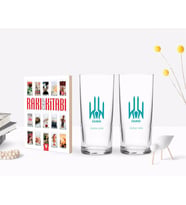 BK Gift Kişiye Özel Renkli Baskılı Edirne Tasarımlı Turistik İkili Rakı Bardağı ve Rakı Cep Kitabı Hediye Seti-1 (Model 1)