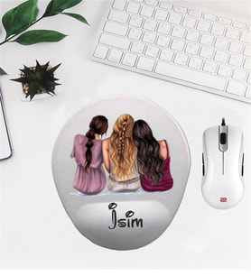 Kişiye Özel Bilek Destekli Mousepad Arkadaşlar Desenli