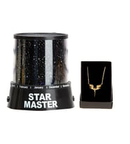 Star Master  Gece Lambası Projeksiyonlu Melek Kanadı  Kolye (Siyah)