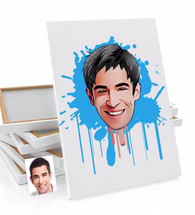 BK Gift Kişiye Özel Erkek Karikatürlü Kanvas Tablo (50x70cm.) 31