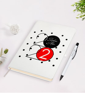 BK Gift Kişiye Özel Yılbaşı 2024 Temalı Beyaz Defter Kalem Seti