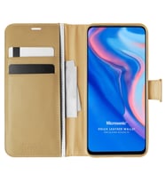 Microsonic Huawei Honor 9X Kılıf Delux Leather Wallet Gold