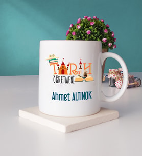 Tarih Öğretmeni Kupa Bardak ve Taş Bardak Altlığı Seti