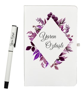 Kişiye Özel Hazırlanmış Sevgiliye Hediye Defter ve Roller Kalem Seti