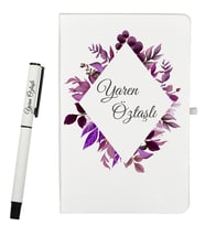 Kişiye Özel Hazırlanmış Sevgiliye Hediye Defter ve Roller Kalem Seti