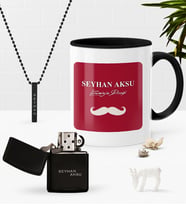 BK Gift Kişiye Özel Evimizin Direği Siyah Kupa Benzinli Çakmak Kolye Seti (Model 1)