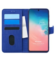 Microsonic Samsung Galaxy S10 Lite Kılıf Fabric Book Wallet Lacivert
