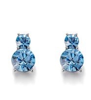 Monemel Mavi Swarovski Taşlı Küpe (Altın Kaplama) Sevgililer Günü Hediyesi
