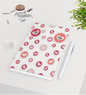 BK Gift Kişiye Özel Sevgililer Günü Beyaz Defter Kalem Seti-34