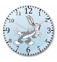 Looney Tunes Bugs Bunny Duvar Saati Bombeli Gercek Cam