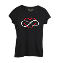Love You Forever Siyah Bayan Tshirt