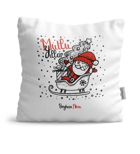 Yılbaşı Hediyesi BK Gift Kişiye Özel Noel Baba Mutlu Yıllar Yastık 6