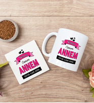 Canım Annem Beyaz Kupa Bardak Ve Bardak Altlığı Seti