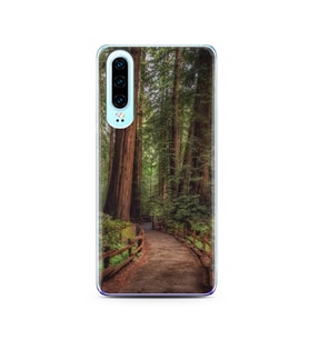 Orman Yol Tasarımlı Süper Şeffaf Silikon Telefon Kılıfı Huawei P30  