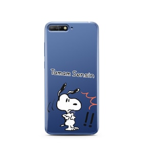 Snoopy Tasarımlı Süper Şeffaf Silikon Telefon Kılıfı Huawei Y6 2018