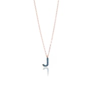 Söğütlü Silver Gümüş turkuaz taşlI mini J harfi kolye