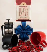 Kahve severler için kupa,filtre kahve ve french press seti