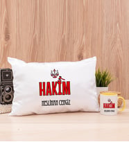 Hakim Dikdörtgen Yastık ve Sarı Kupa Bardak